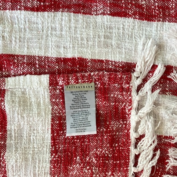 POTTERY BARN cotton throw 70”x 55” blanket - Picture 4 of 6